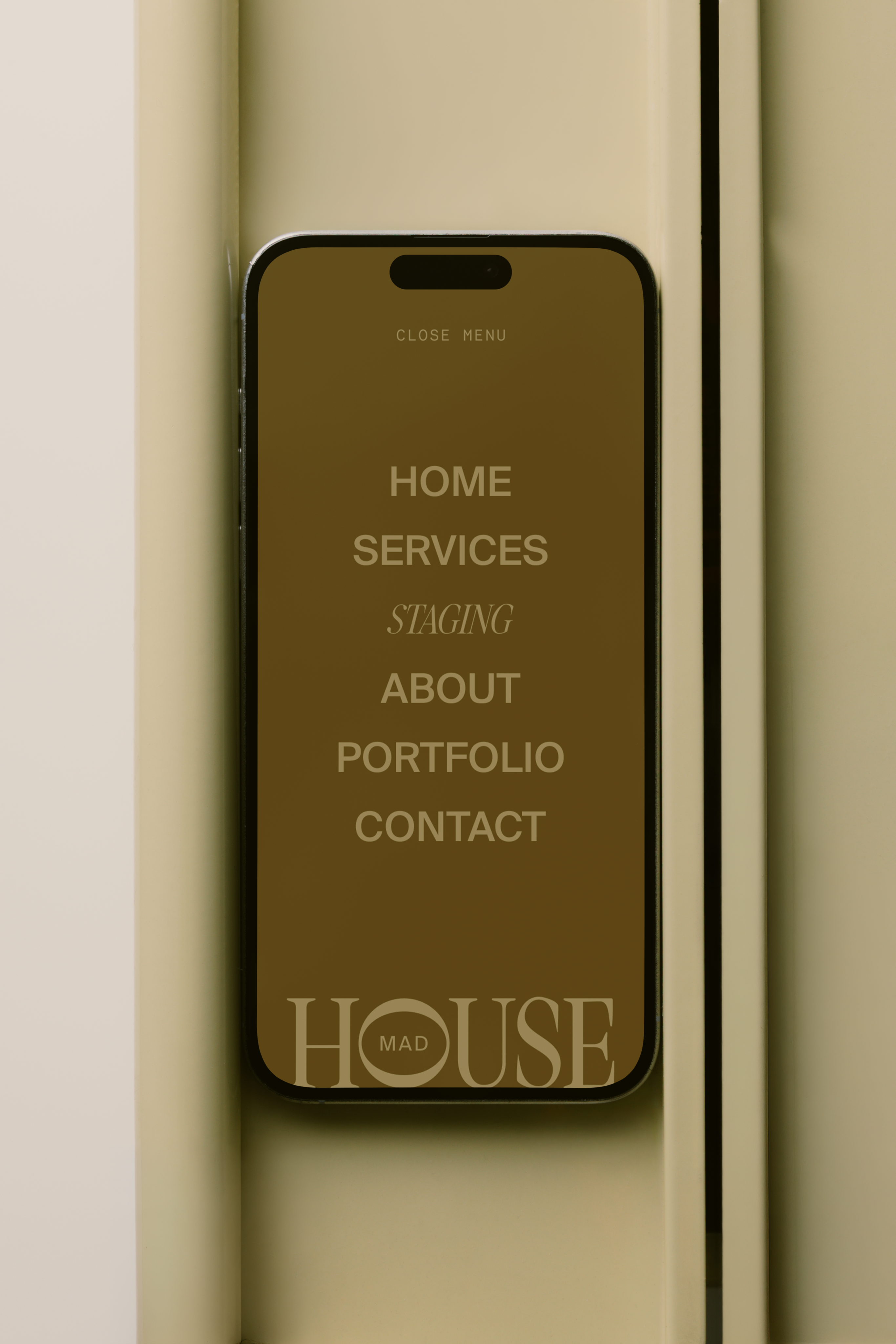 Image of a mobile menu on a website on an iPhone