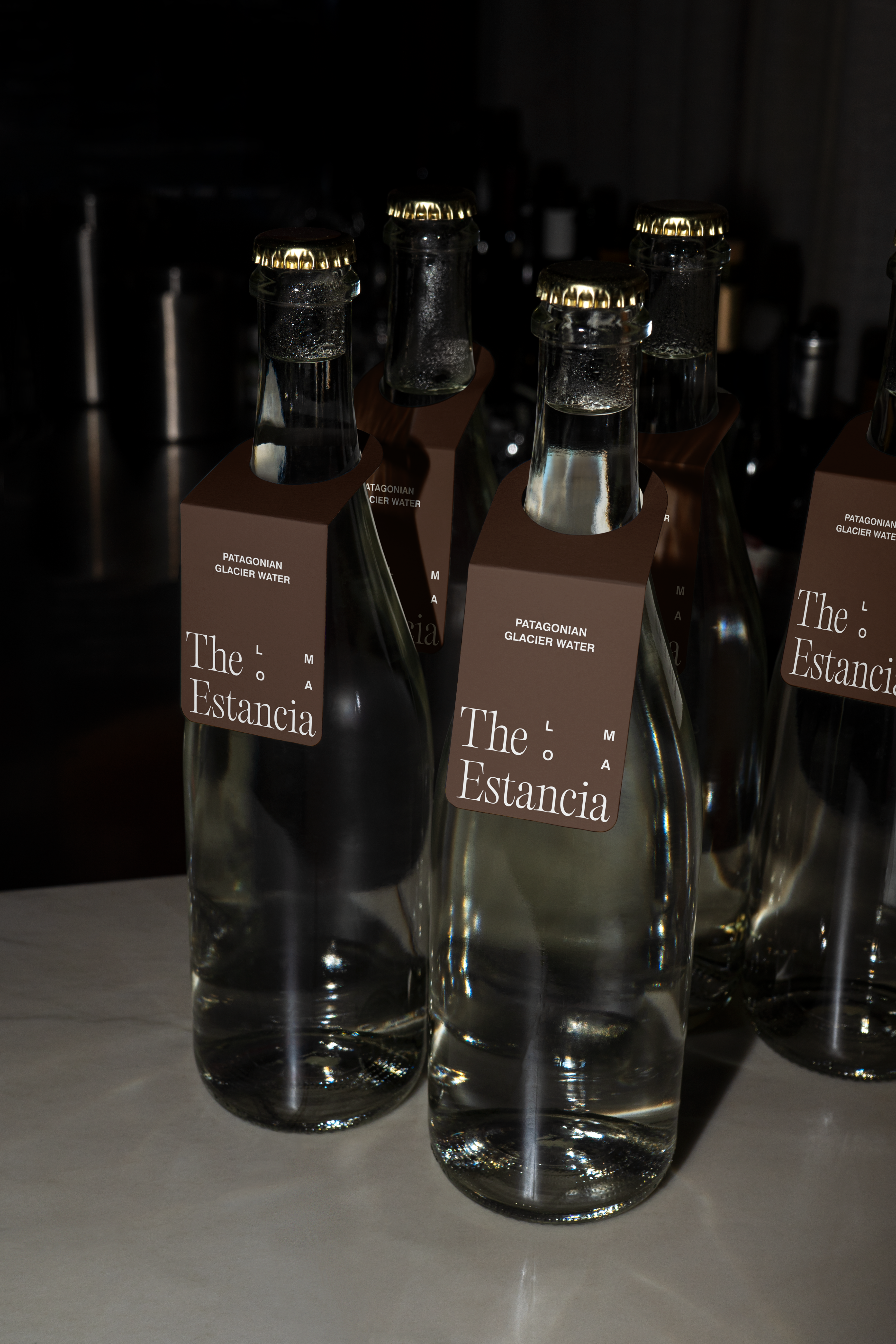 Image of branded hotel water bottles