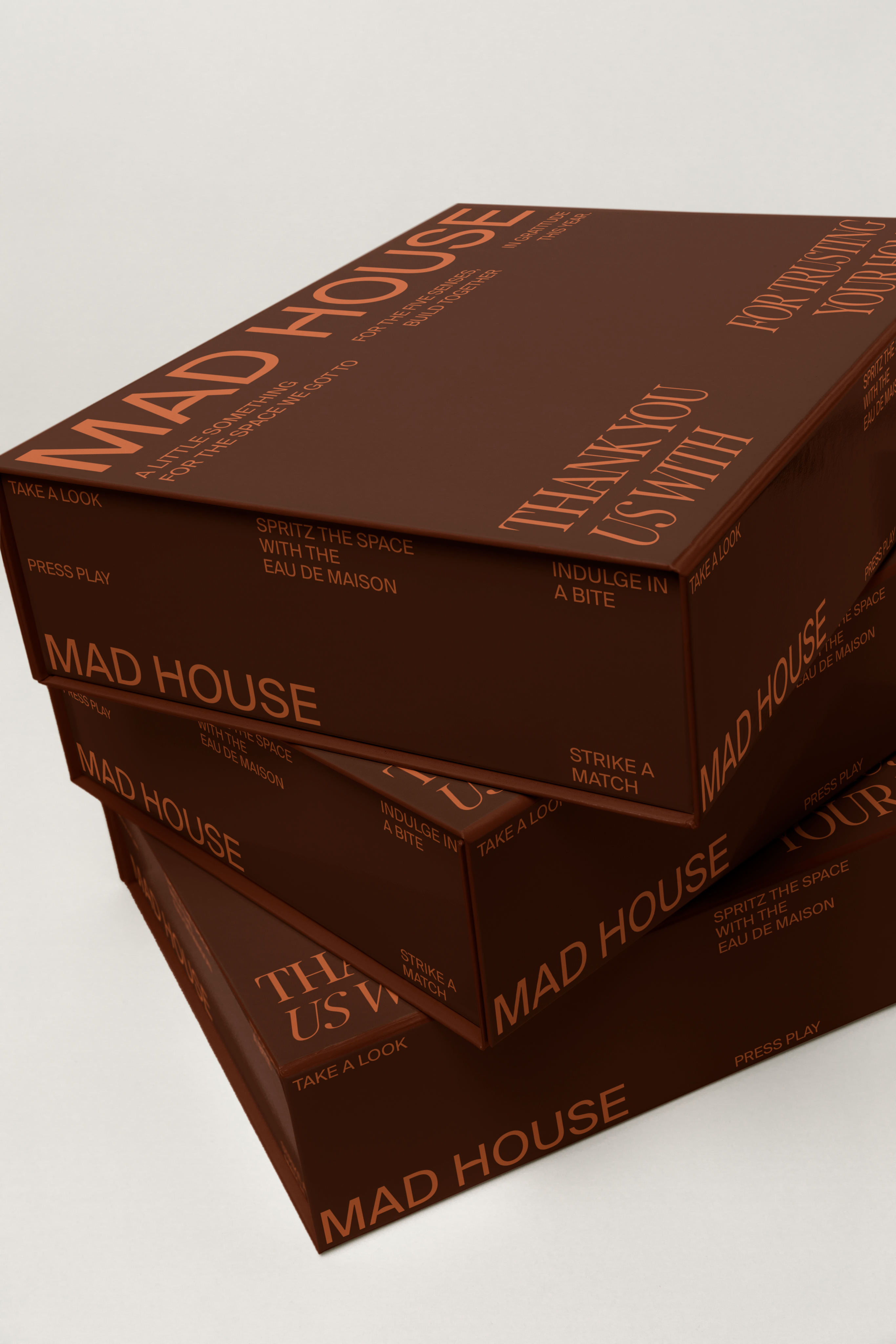 Image of a stack of branded boxes